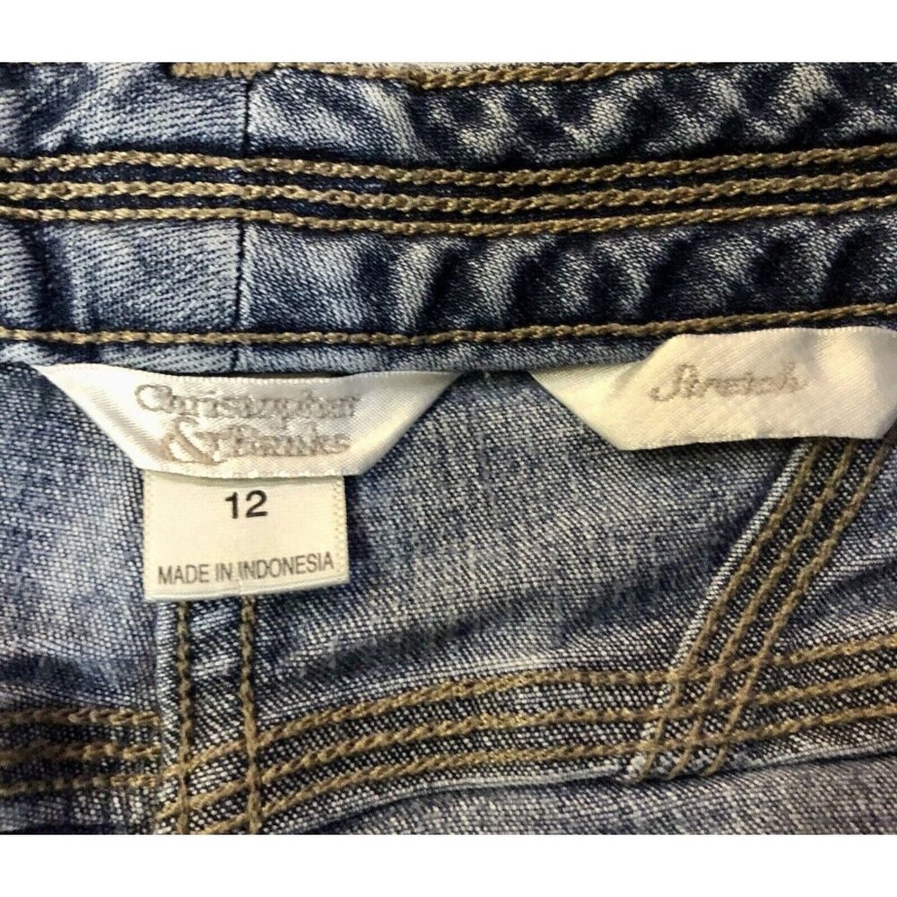Christopher Banks Jeans Womens 12 Used Stretch Some Wear Hemmed - Picture 8 of 15